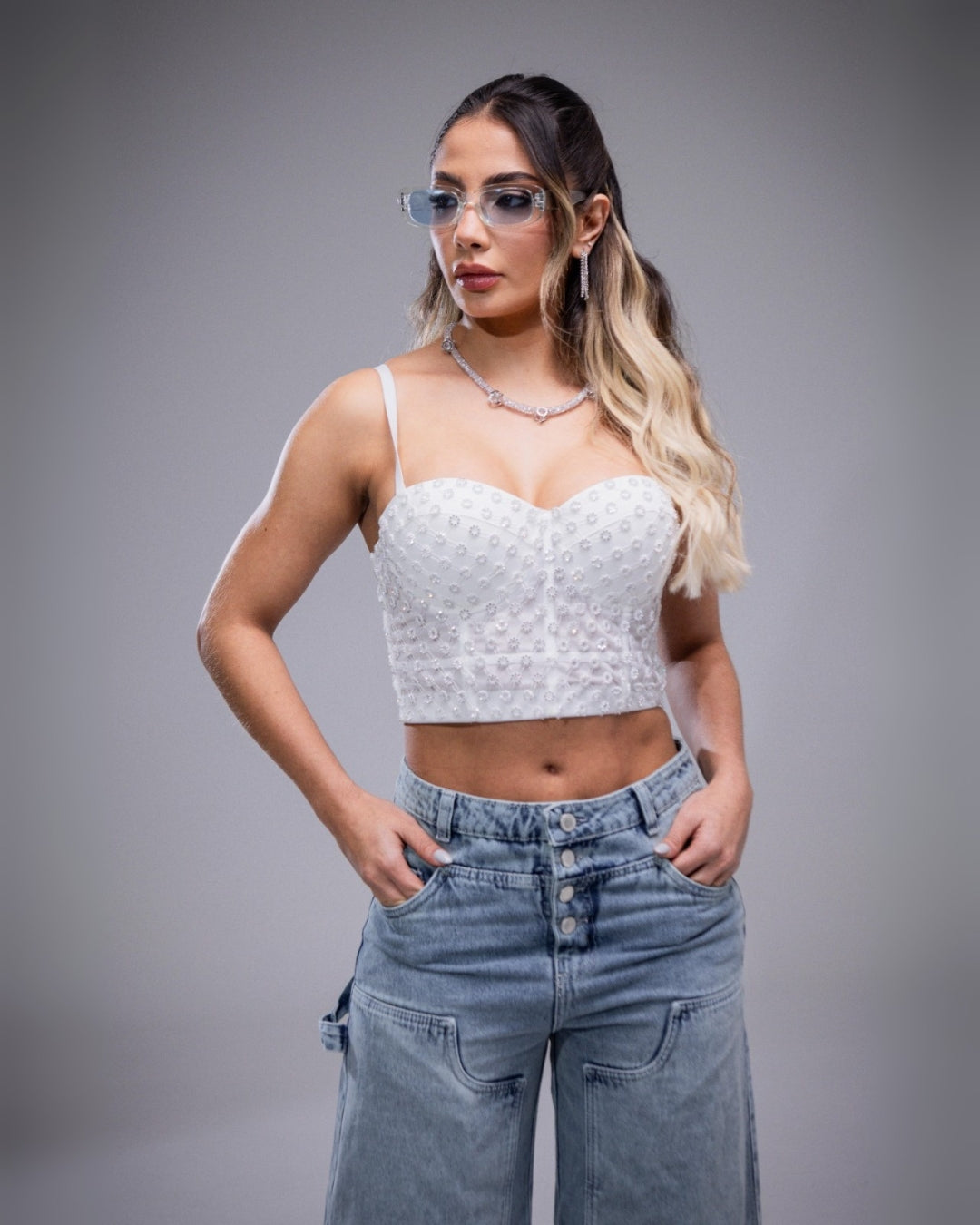 Rebel – Jean Cargo Wide Leg con Estilo Tie-Dye