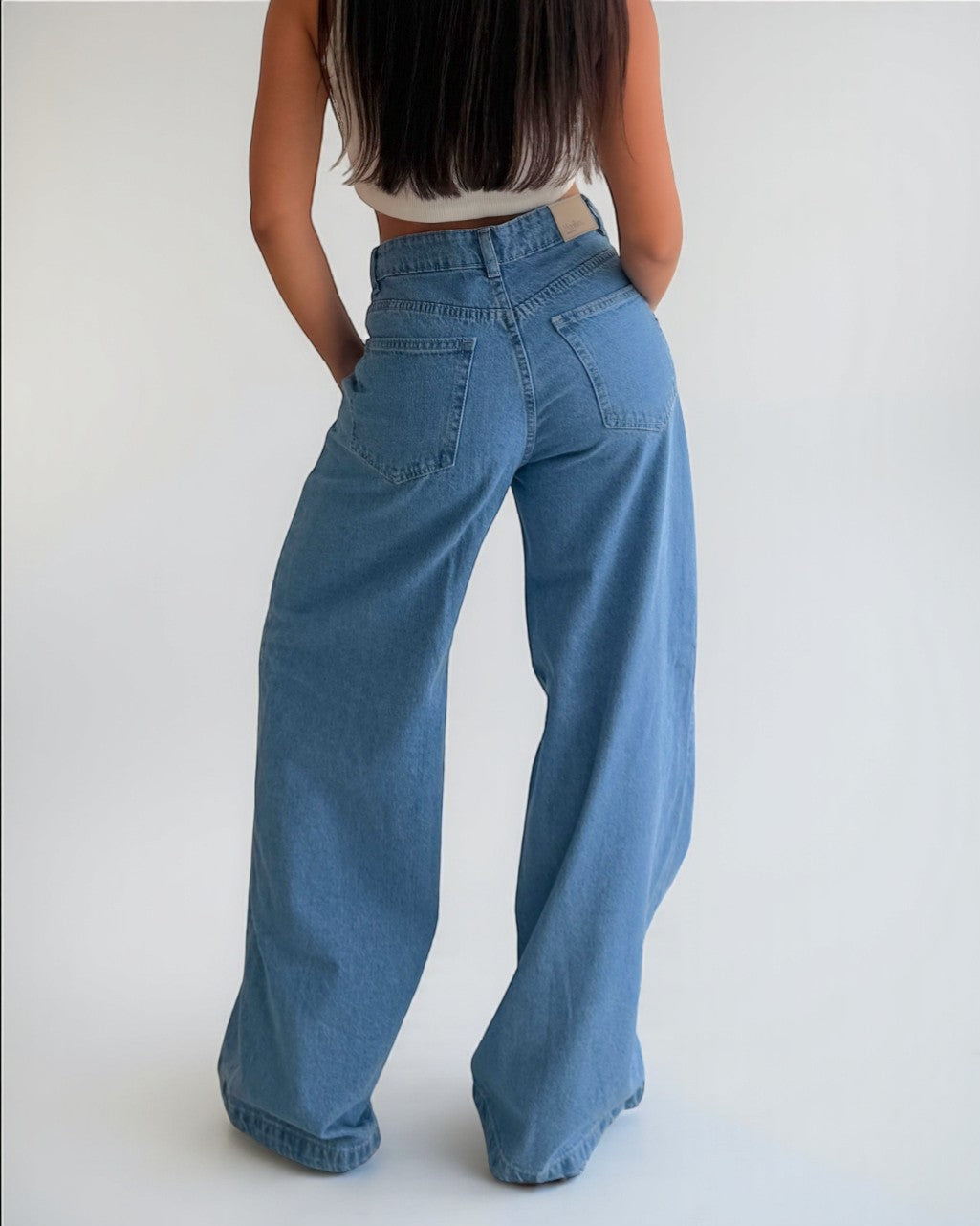 Jean Essenzia - bota ancha azul claro