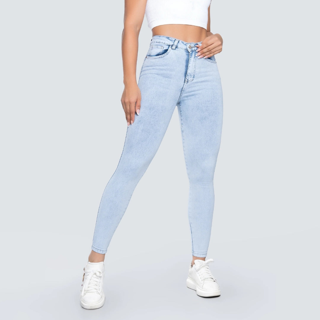 Esbelta® Skinny Jean Tiro Alto - Azul Claro