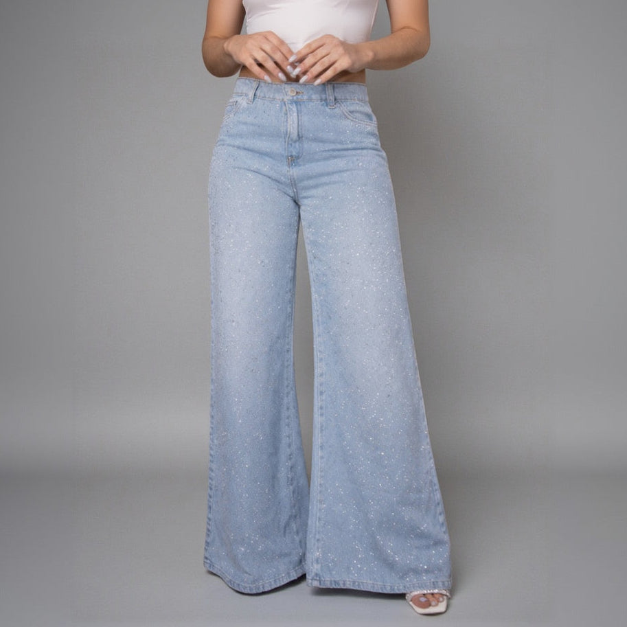 Glow Blue- Destellos y bota ancha