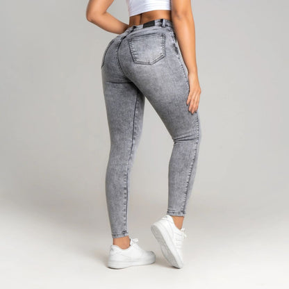 Esbelta® Skinny Jean Tiro Alto - Gris