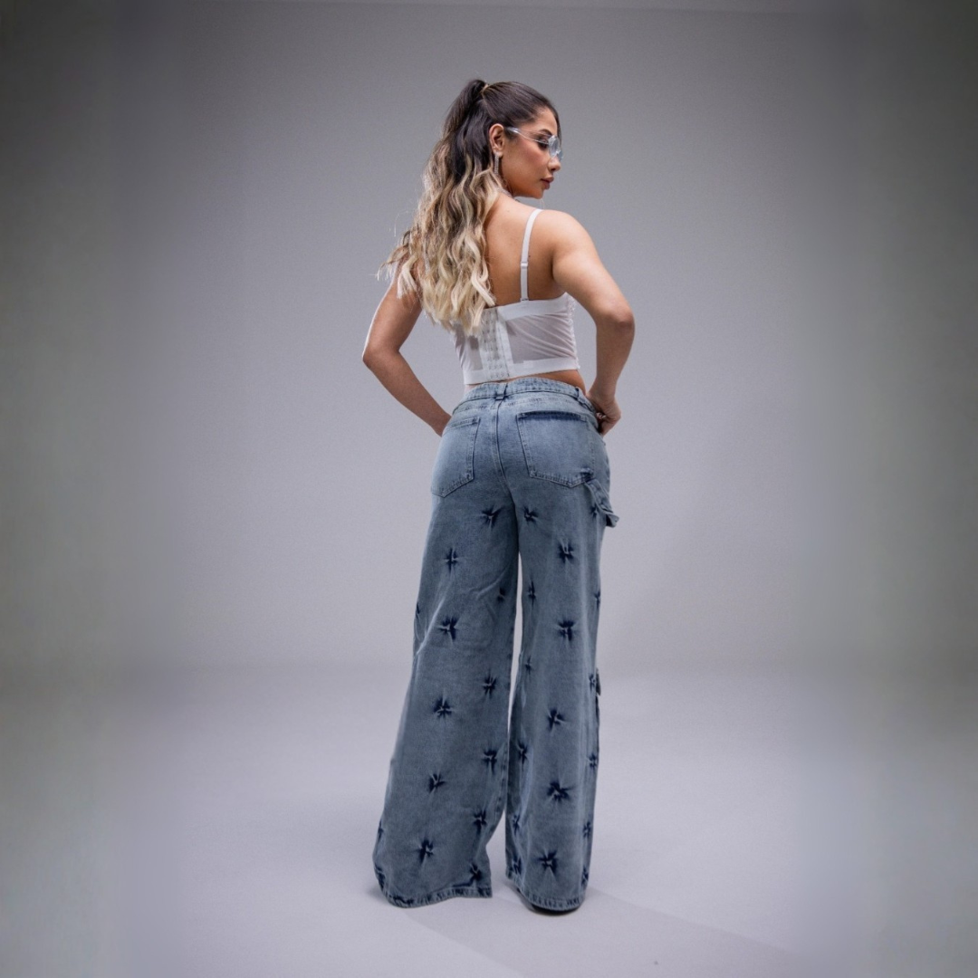 Rebel – Cargo bolsillos frontales y bota ancha