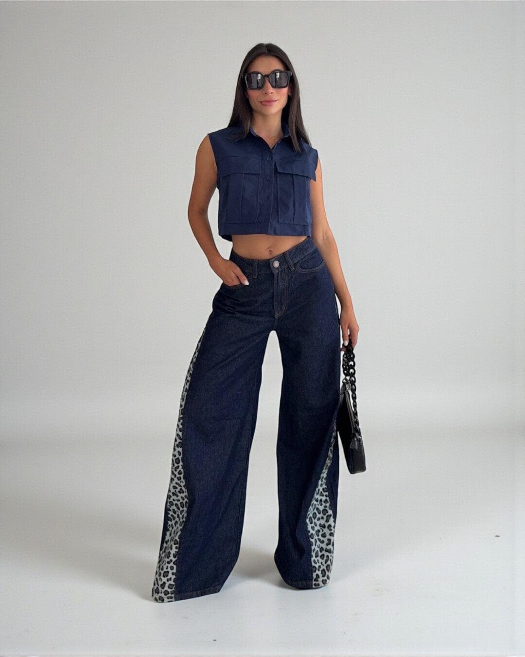 Leoprint - Bota ancha y detalle animal print