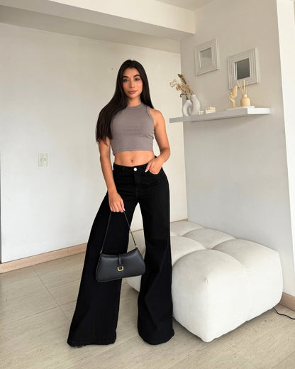 Jean Essenzia Bota Ancha Negro