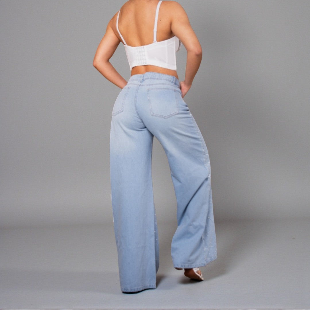 Glow Blue- Destellos y bota ancha