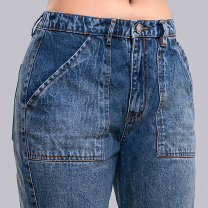 Munikos Flow® Wide Leg Jean Ancho - Azul Medio