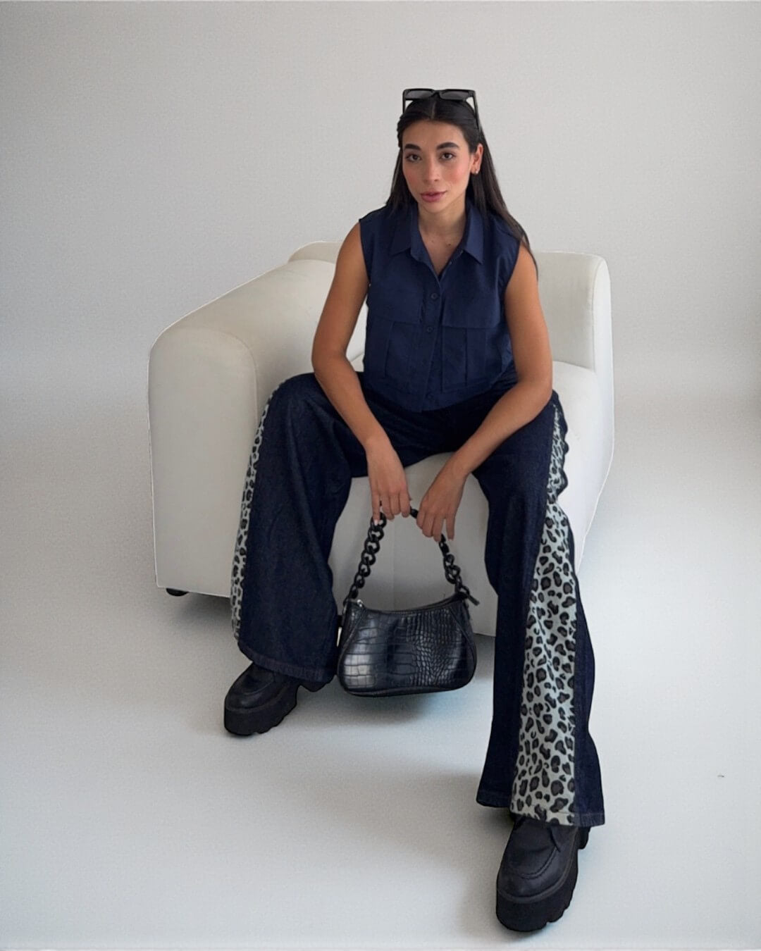 Leoprint - Bota ancha y detalle animal print