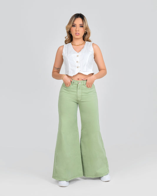 NUEVO Pantalón Munikos James® de Bota Súper Ancha Verde