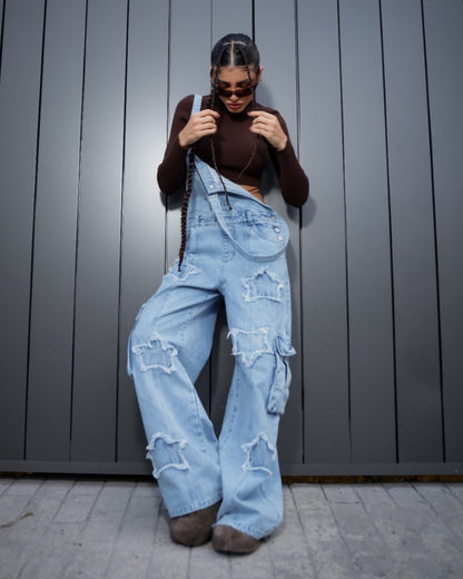 Mono Starz Overall holgado con detalles de estrellas