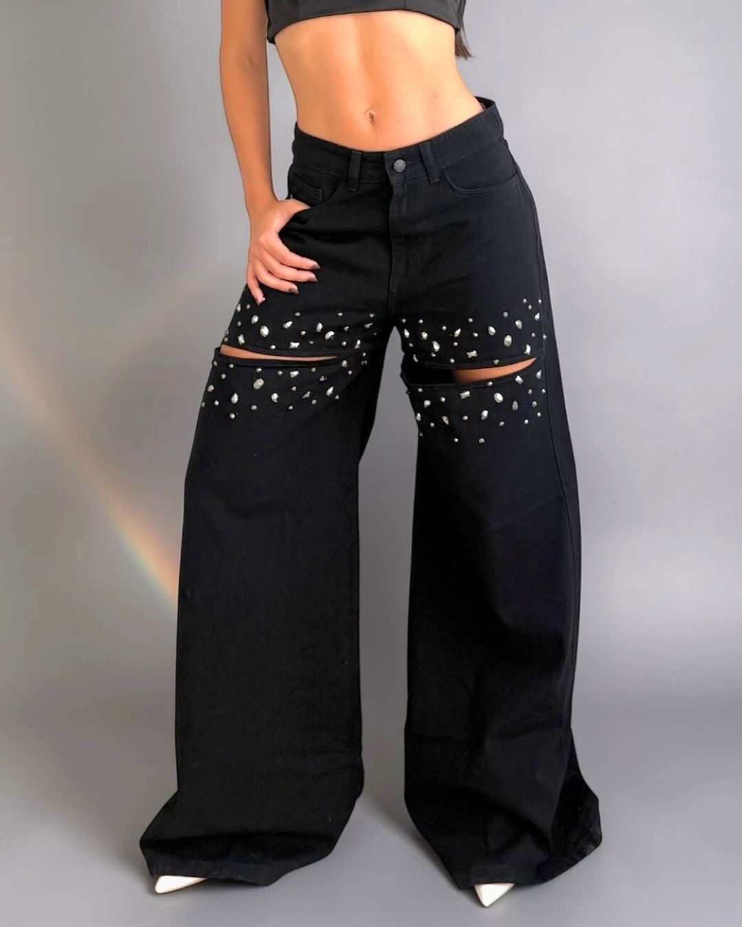 Nova Lux Black- Brillos, corte y bota ancha