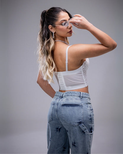 Rebel – Jean Cargo Wide Leg con Estilo Tie-Dye