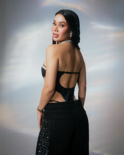 Black Glow Jean Brillos Laterales