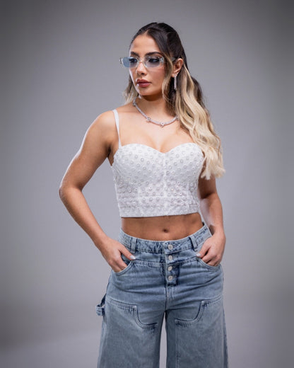 Rebel – Jean Cargo Wide Leg con Estilo Tie-Dye