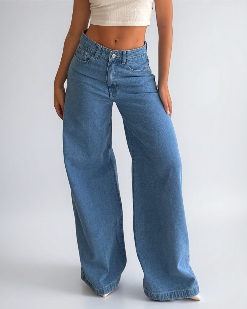 Jean Essenzia - bota ancha azul claro