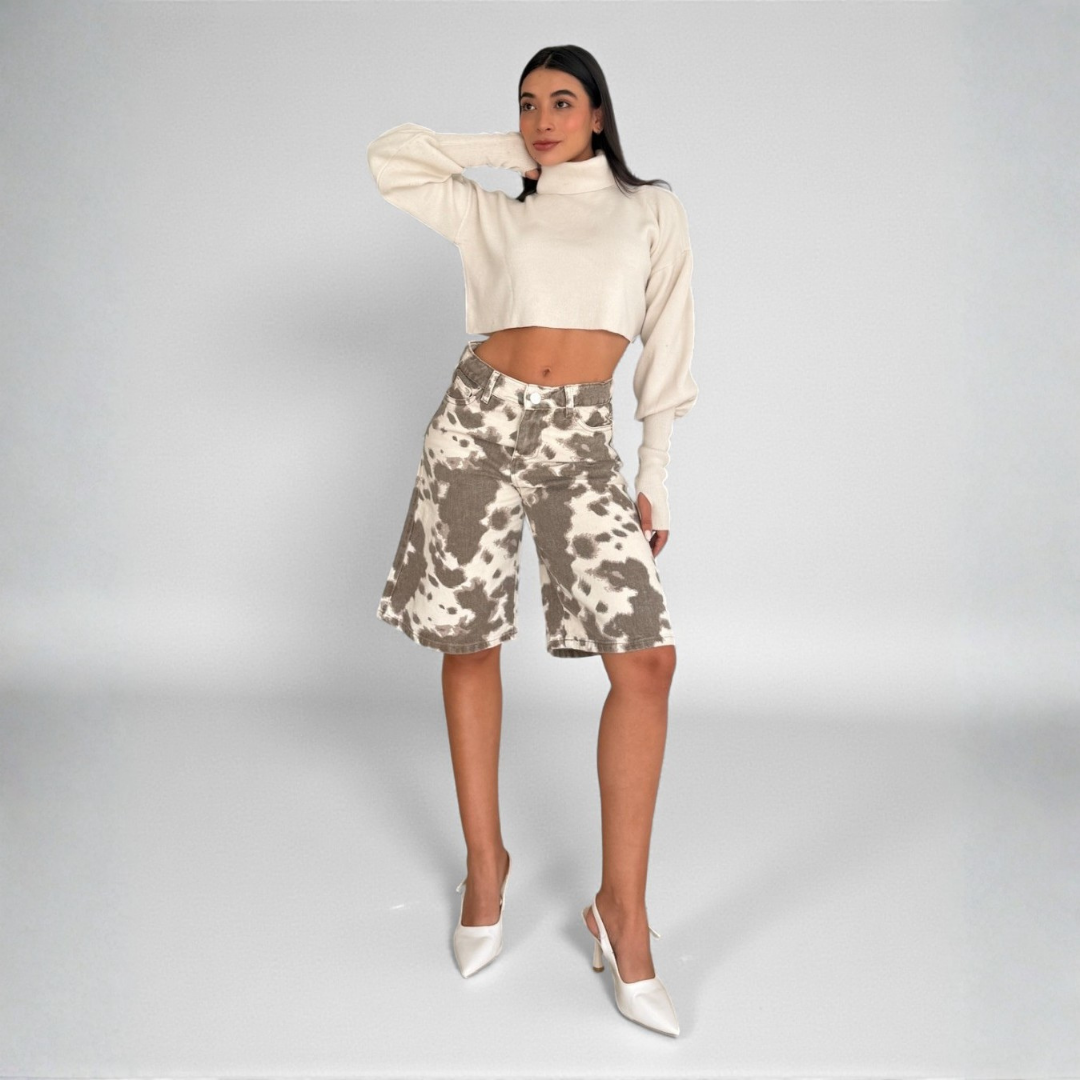 Cow Jort Estampado de vaca