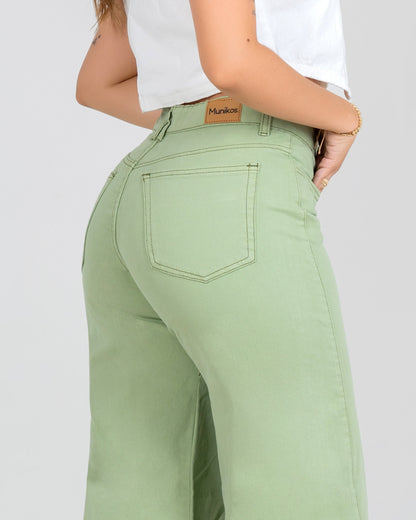 NUEVO Pantalón Munikos James® de Bota Súper Ancha Verde