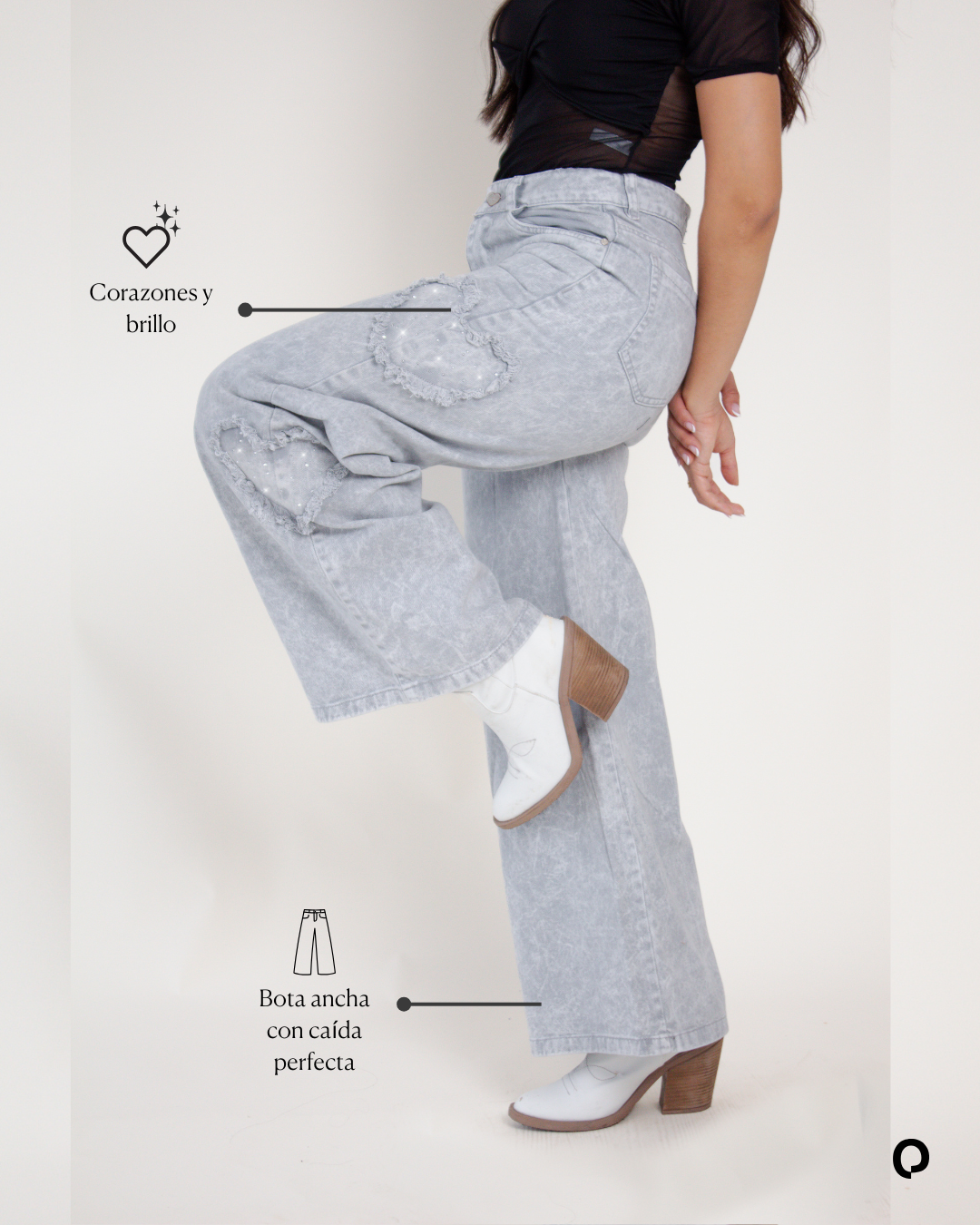 Crush- Brillo, corazones y bota ancha