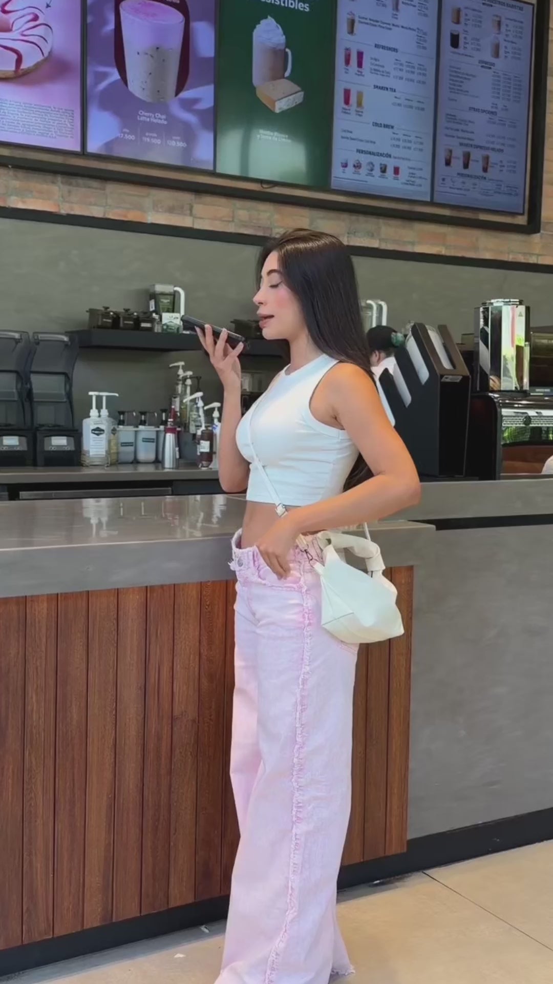 Rosé Latte - Bota ancha y pretina deshilachada