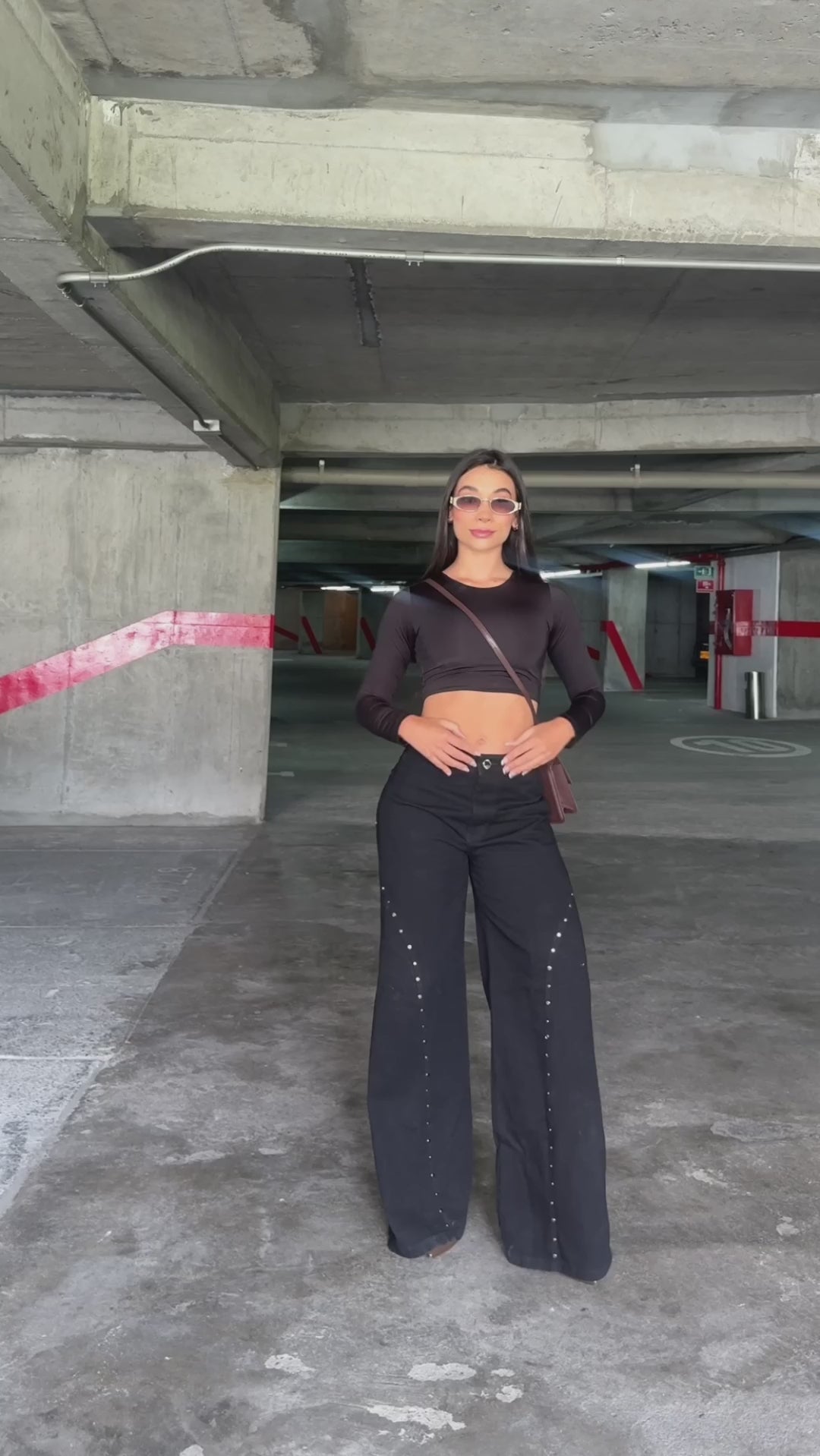 Onyx - Jean Negro Palazzo con Taches