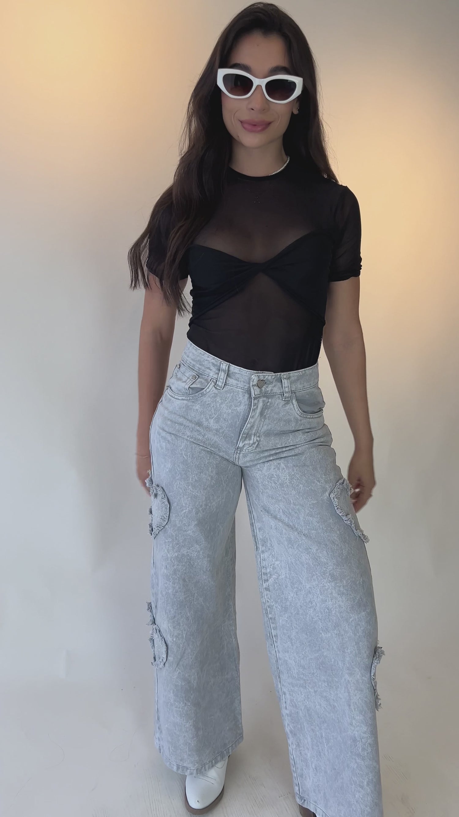 Crush- Brillo, corazones y bota ancha